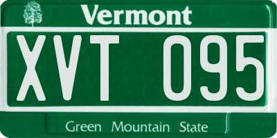 VT license plate XVT095