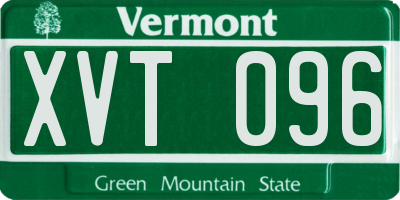 VT license plate XVT096