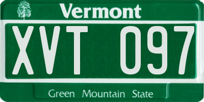 VT license plate XVT097