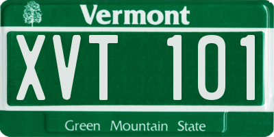 VT license plate XVT101