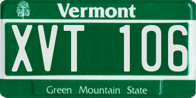 VT license plate XVT106