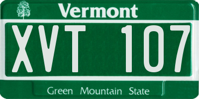 VT license plate XVT107