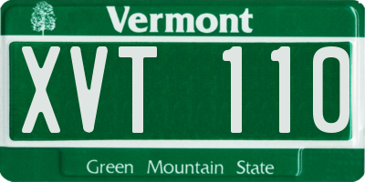 VT license plate XVT110