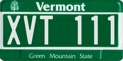 VT license plate XVT111