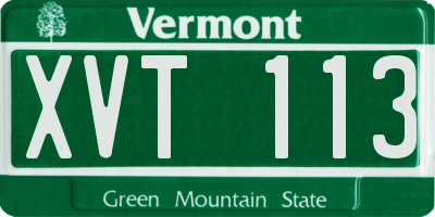 VT license plate XVT113