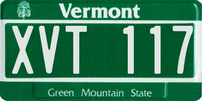 VT license plate XVT117
