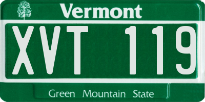VT license plate XVT119