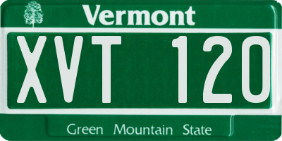 VT license plate XVT120