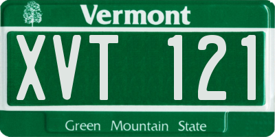 VT license plate XVT121