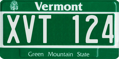 VT license plate XVT124
