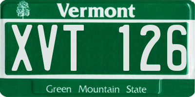 VT license plate XVT126