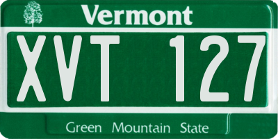 VT license plate XVT127