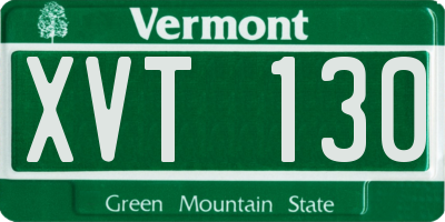 VT license plate XVT130