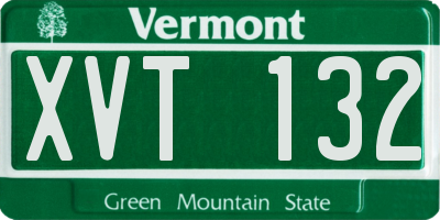 VT license plate XVT132