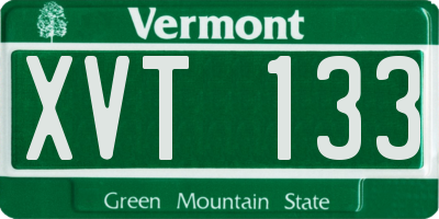 VT license plate XVT133