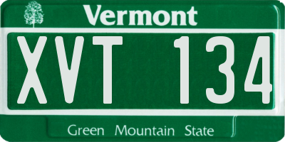 VT license plate XVT134