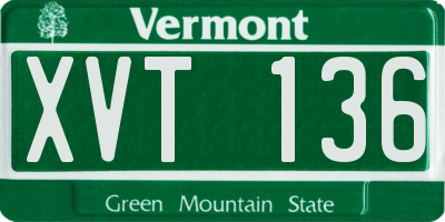 VT license plate XVT136