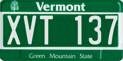 VT license plate XVT137