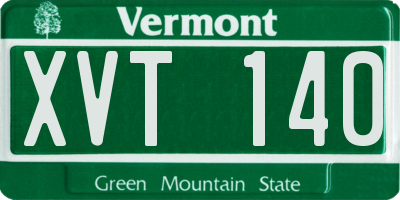 VT license plate XVT140