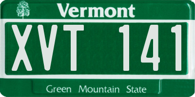 VT license plate XVT141