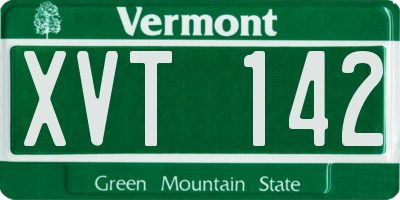 VT license plate XVT142