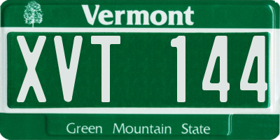 VT license plate XVT144