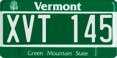 VT license plate XVT145