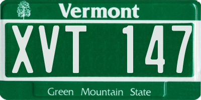 VT license plate XVT147