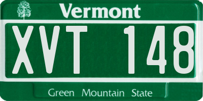 VT license plate XVT148