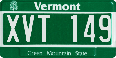 VT license plate XVT149