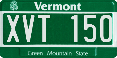 VT license plate XVT150