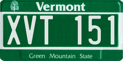 VT license plate XVT151