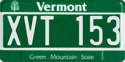 VT license plate XVT153