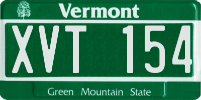 VT license plate XVT154