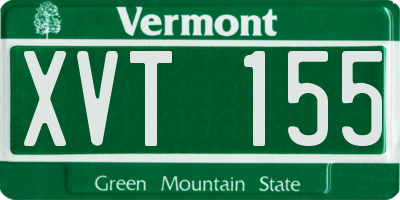 VT license plate XVT155