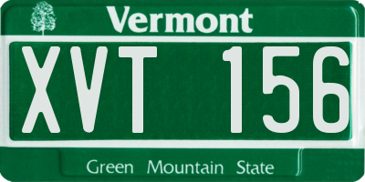 VT license plate XVT156