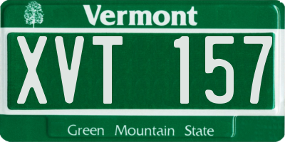 VT license plate XVT157