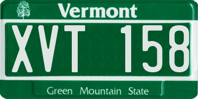 VT license plate XVT158