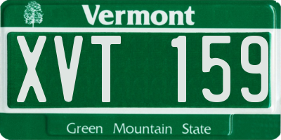 VT license plate XVT159