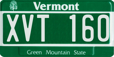 VT license plate XVT160