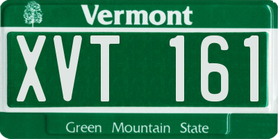 VT license plate XVT161