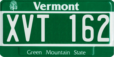 VT license plate XVT162