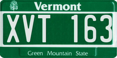 VT license plate XVT163