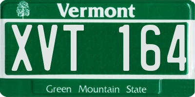 VT license plate XVT164