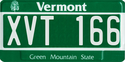 VT license plate XVT166