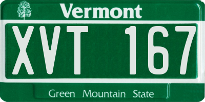 VT license plate XVT167