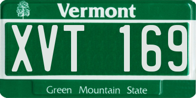 VT license plate XVT169