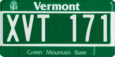 VT license plate XVT171