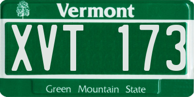 VT license plate XVT173