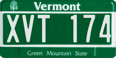 VT license plate XVT174